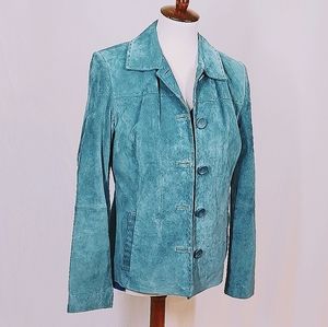 💙🔥 UNIQUE WESTERN TEAL SUEDE BLAZER🔥💙